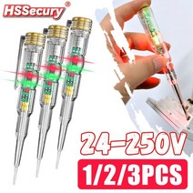 전기계측23pcs 지능형 유도 전원 전압 감지기 펜 24-250v 회로 테스터 스크루 드라이버 표시기 가정용 전기 도구, 3개