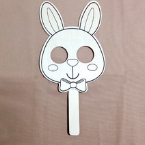 md 만들기대장 나무손잡이가면토끼 가면색칠놀이, 단품