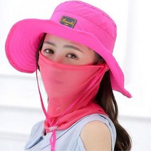 할머니 여행용 화사한 자외선차단 마스크모자세트 오토바이 통기성 피부보호 택배 비박