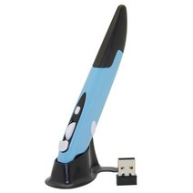 2.4G USB 무선 컴퓨터 스타일러스 마우스 펜 크리에이티브 세로 셰페 블릿 노트북 PC 데스크탑 펜, 파란색, 1.BL