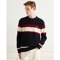 21FW [populet]네이비 컬러배색 울 니트 WHSW1D431N2