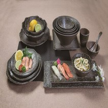 업소용 멜라민그릇 설화 일식 횟집 화석모양, 6.국대접
