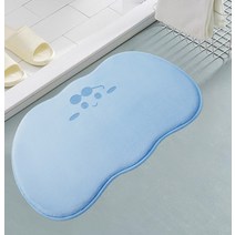 포유 메모리폼 물결 러그 욕실 화장실 미끄럼방지 발매트, 메모리폼 물결 발매트(블루)