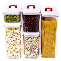 Airtight Food Storage Containers - Airtight Container Set with Lids - 5 Piece Set - Plastic BPA Free, 1, White