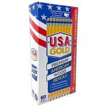 U.S.A. 미리 깎은 미국산 나무 케이스 #2 HB 노란색 연필 60팩, 60 Count (Pack of 1)