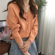 브이넥긴팔니트 거위 엘로우 소매 에어매쉬 이너니트 가디건 여성 가을 소프트스타일 상의 스웨터 코트 얇은 3936651746