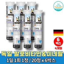 고3 고등학생 마시는 멀티 독일제 코스트코 발포 비타민 청소년기 영양제 물에타먹는 가루 음료 발포정 무카페인 무설탕 공부 비타민 음료, 6통