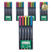 라이브잇 제브라 옵텍스 케어 형광펜 5색 세트, 핑크 + 레드 + 노랑 + 그린 + 블루, 60세트