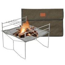 화목난로 휴대용 메쉬 fire pit with 요리 화격자 굽기 테이블 바베큐 랙 나무, 1개