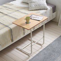 가구느낌 사이드테이블 2size 보조 미니 간이 노트북 소파 철제, 사이드테이블(대)-네추럴화이트#
