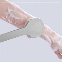 싱글 등목욕 긴손잡이 소프트 극세사 샤워솔 바디워시 등솔 등밀이, 그레이