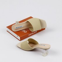 오케이슈 시즌마다 인기폭발 데일리 고퀄리티 니트 스판 여성 샌들 뮬 블로퍼 힐 6CM