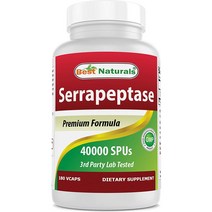 Best Naturals Serrapeptase 베스트내츄럴스 세라펩타제 40000SPUs 180정, 1개, 기본