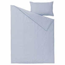이케아 베리팔름 이불커버+베개커버 스트라이프 블루 150x200+50x80cm 면100%