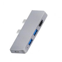 서피스독 고속 카드 리더 허브 6 포트 type-c usb2.03.0 포트 표면 프로 8용 hdmi 호환 tfsd 카드 도킹 스테이션, 은