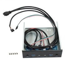 Usb 3.0 2 포트 광 드라이브 전면 패널 확장 어댑터 Usb 3.0 허브 + Hd 오디오 + 전원 스위치 버튼, 하나, 검정