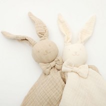 [천삼백케이] [쥬와엔] 아기 애착인형 거즈 블랭킷 신생아 토끼인형 손수건 M사이즈, 핑크