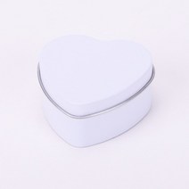 캔들만들기재료 캔들유리용기 소이캔들만들기 DIY금속 심장 모양 깡통 뚜껑 빈 통 저장소 화장품 용기 촛불, 13 solid white