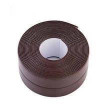 웨인스코팅 몰딩 벽 천장 PVC 욕실 주방 샤워 방수 금형 증거 테이프 싱크 목욕 씰링, 갈색, 3.2m x 3.8cm