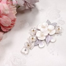 102번 여성한복 브로치 진주 수선화 코사지 성인한복 여자한복 장신구 혼주 브로찌 악세사리 결혼식 웨딩 촬영