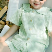 [러브원단] 대폭)잔체크 양면 시어서커(지지미)6color, 민트