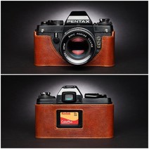 펜탁스 Pentax K2 LX MX SUPER A 카메라 소가죽 속사케이스, LX 베이스[라바 브라운]
