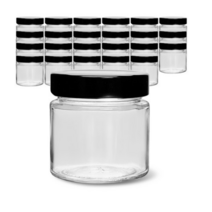 미르코리아 유리병 + 일자형 딥캡 블랙 세트, 120세트, 100ml.