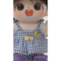 밤알 20cm면인형 무속분 초아소녀 하트 털털인형 피규어 인형이 여자를 선물한다, 6 밤나무 누드 베이비 + 체크 무늬 스커트 + 헤어, 스켈레톤이 설치된 상태에서 20cm
