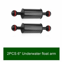 수중카메라 하우징 2PCS 40mm 직경 탄소 섬유 플로트 부력 수생 암 듀얼 볼 플로팅 암 다이빙 카메라 수중 다이빙 트레이, 2 PCS 6inch, 01 2 PCS 6inch