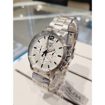 [SEIKO ALBA] 워치갤러리 남성용 크로노그라프 화이트 메탈 밴드 시계 AT3E85X1 공식판매점