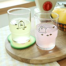 익명이 홈카페 컵 유리컵 2종 [캐릭터 레트로 빈티지 카페 커플 유리잔 커피 유리 컵 글라스], 단품, 색상:보냈어익명