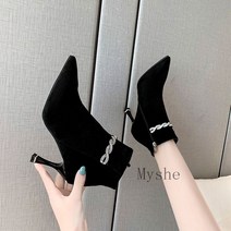 [Myshe]여성 가을 겨울 구두 스틸레토 힐 앵글부츠 SevenFEI823DX7