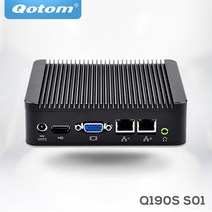 미니PC 팬리스 Qotom 미니 컴퓨터 Qotom-Q190S 듀얼 기가비트 lan 셀러론 j1900 쿼드 코어 4 * usb com 블루 레이 1080 p ipc, [01] Q190S S01, [01] NO RAM NO SSD