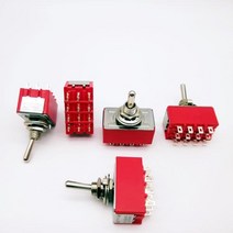 1 PCS 12Pin 토글 스위치 적색 2/3 위치 ON-ON DPDT 미니 토글 스위치 6A/125V-2A/250V AC MTS-402, 02 MTS-403 ON-OFF-ON