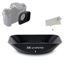 JJC 금속 정사각형 LH-XF27 렌즈 후드 Fujifilm XF 27mm F2.8 R WR 렌즈 용 LH-XF27 호환 F39mm 보호 필터 및 렌즈 캡 설치 가능
