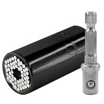 토크 렌치 범용 헤드 세트 소켓 슬리브 7-19mm 파워 드릴 래칫 부싱 스패너 키 툴 토크렌치, 검은 색