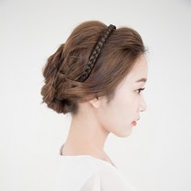벼머리 헤어밴드 머리띠 땋은 가발, 벼머리헤어밴드(네츄럴블랙)