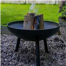 58Cm 철 대형 화재 그릇 주철 Firepit 현대 구덩이 정원 벽난로 야외 테라스 캠핑, 한개옵션0