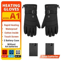 바이크장갑 겨울 여름 방수 터치 오토바이장갑 DUHAN 겨울용 오토바이 온열 장갑 배터리 구동 야외 모토 글러브 따뜻한 Guantes Para Moto, A1 Black Gloves A+XXL