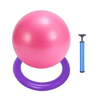다이어트 짐볼 65cm 받침 받침대 에어펌프 공기주입기 세트, 핑크짐볼+퍼플받침대+에어펌프