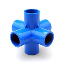 PVC 배관자재 강관파이프 게이트밸브 수도배관자재 20/25/32mm 블루 스트레이트 팔꿈치 솔리드 동등한 티 4 방향 커넥터 물 공급 파이프 피팅 플라스틱 관개 부품, [03] I.D 32mm, [10] 6 ways