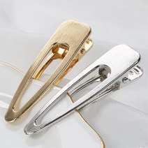 메탈텍스쳐 헤어집게핀 머리핀 헤어액세서리 쥬얼리, 1개, 1 메탈 삼각 집게핀 실버