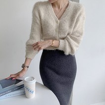 팅커벨 날개 브이넥 니트가디건