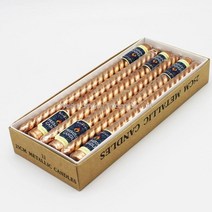 WARM유럽식 긴 초 식탁 꾸미기 무연 무취 웨딩호텔 성당 크리스마스 레스토랑 꾸미기 가정용 무드 캔들 양초, 12개 고동색 나선 25CM
