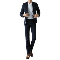 제제 은은한광 네이비 투버튼 수트