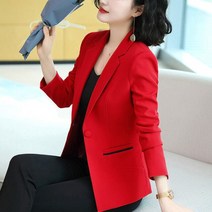 블레이저 여성용 긴팔 정장 화이트 블랙 가을