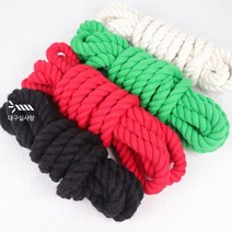 대구실사랑 컬러면로프 15mm 5M 순면색실 스크레쳐 면줄 인테리어 마크라메재료 실, 초록15-5M
