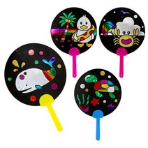 연아트 만들기재료 부채만들기 포일아트 4종 미술 재료 종이, 1개, 01_부채포일_돌고래