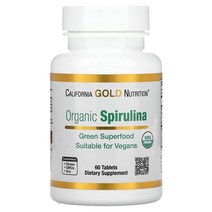 California Gold Nutrition 캘리포니아 골드 뉴트리션 오가닉 스피루리나 500mg 60정, 1개
