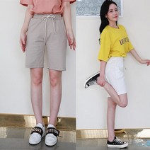 마이시즌 여성 에브리데이 린넨 5부 팬츠 스판 반바지